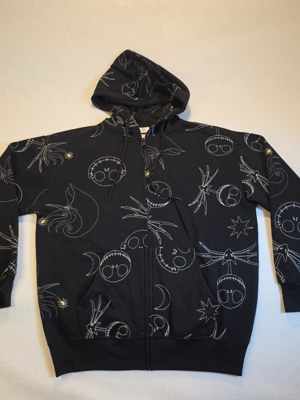 Disney The Nightmare Before Christmas Embroidered Zip Up Hoodie S